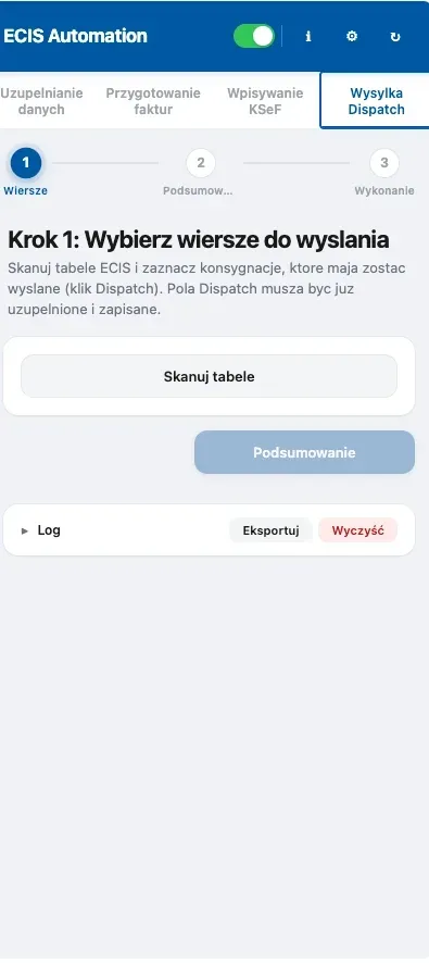 Automatyzacja ECIS, fakturowania i KSeF - wtyczka chrome